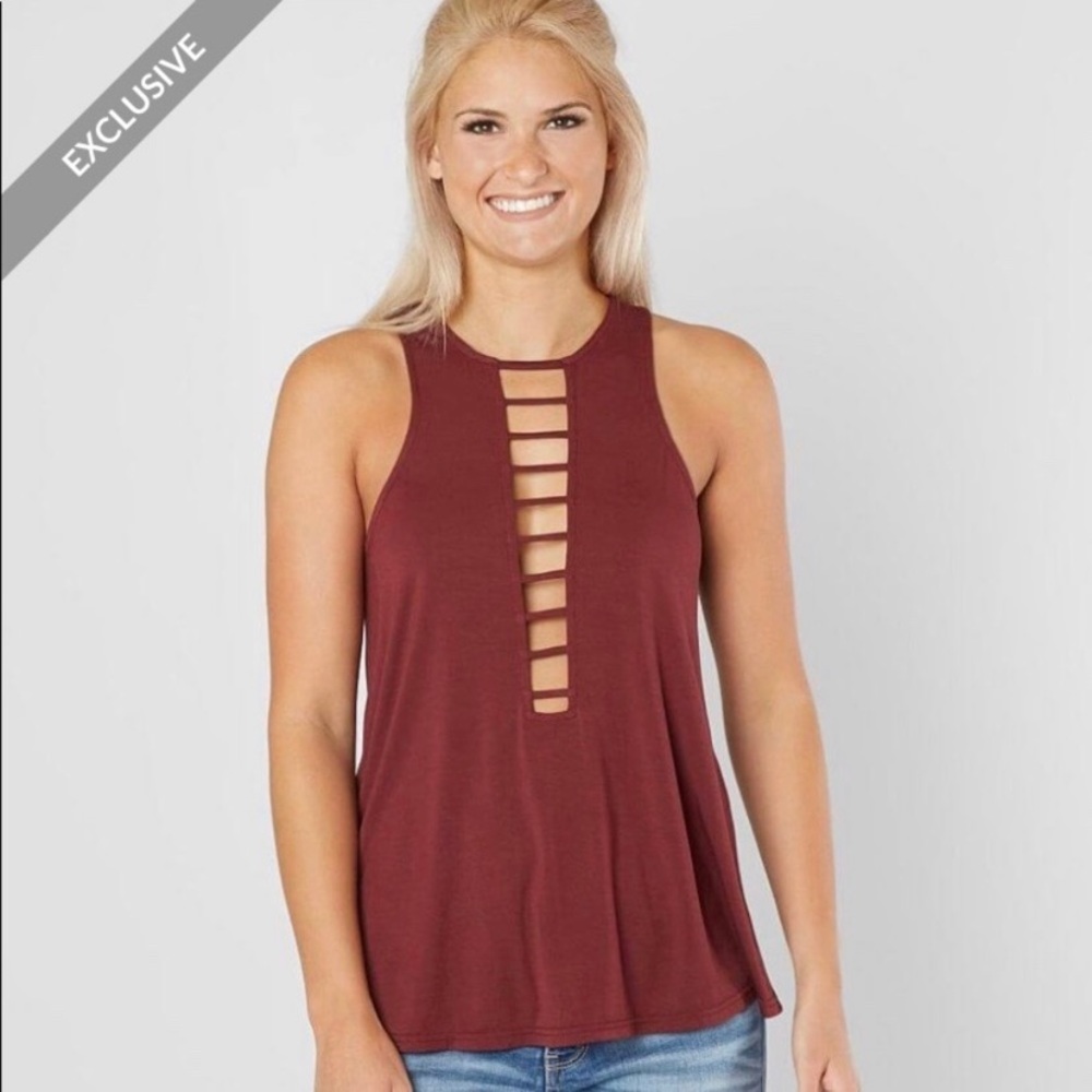 Brand new! maroon Lattice tank top